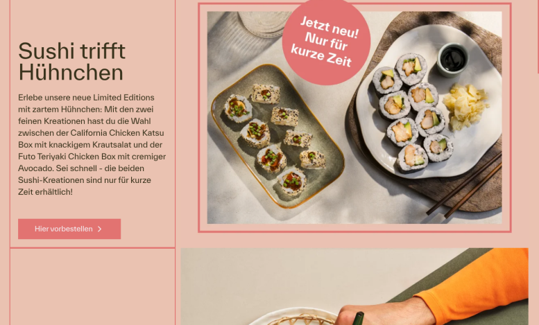 Captură din site-ul YUZU Food, proiect din portofoliul SEO Club