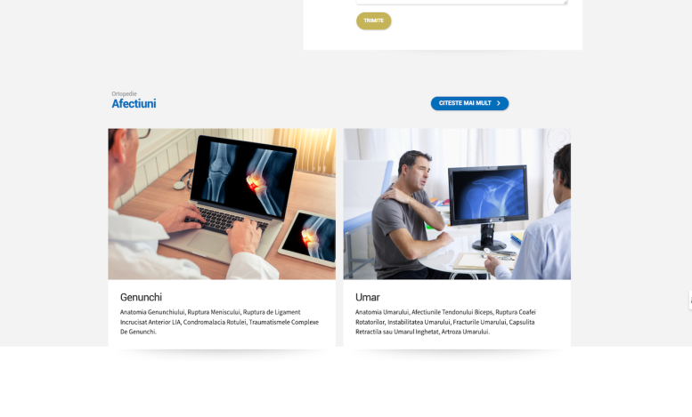Captură din site-ul Dr. Adrian Pojoga, proiect din portofoliul SEO Club