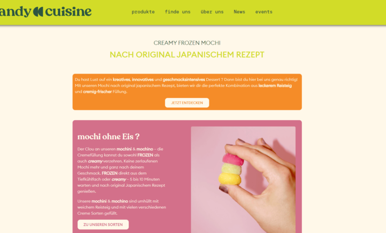 Captură din site-ul Candy Cuisine, proiect din portofoliul SEO Club