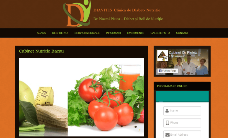 Captură din site-ul DIAVITIS Clinica de Diabet, proiect din portofoliul SEO Club