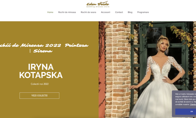 Captură din site-ul Eden Bride, proiect din portofoliul SEO Club