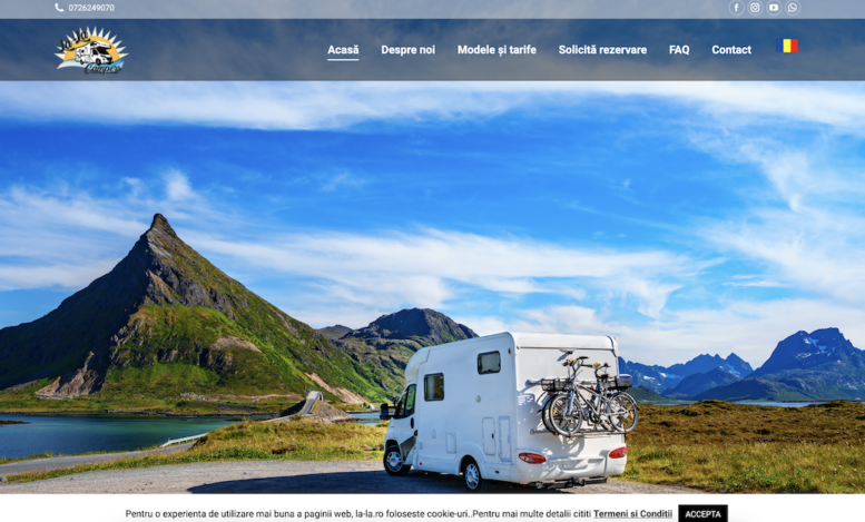 Captură din site-ul La-La.ro Campers, proiect din portofoliul SEO Club