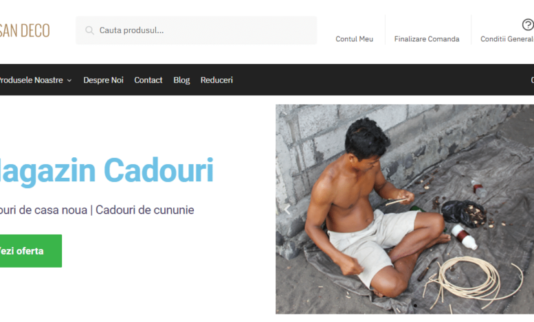 Captură din site-ul San-Deco, proiect din portofoliul SEO Club