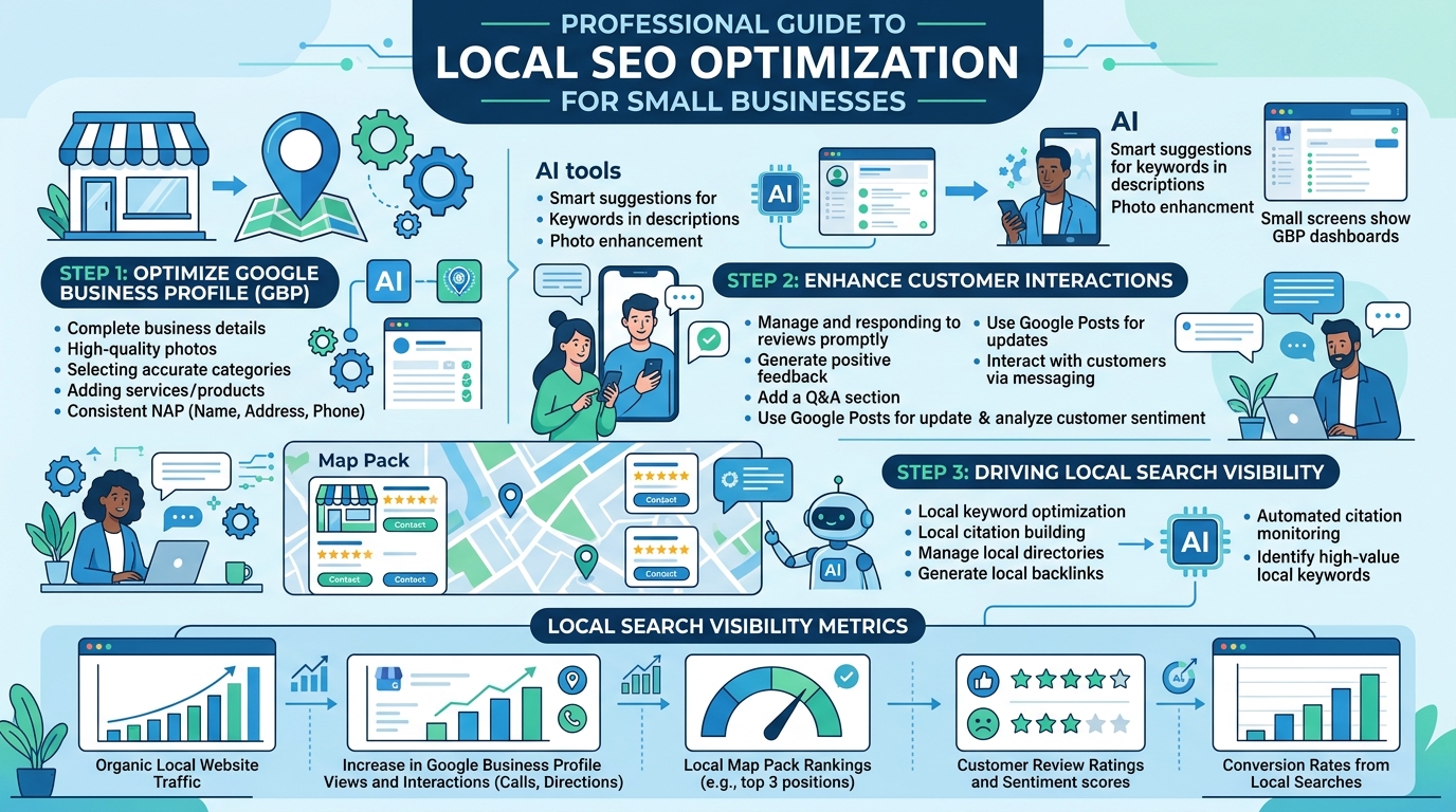 Local SEO AI – optimizare afaceri locale pentru căutări inteligente și AI search 2026