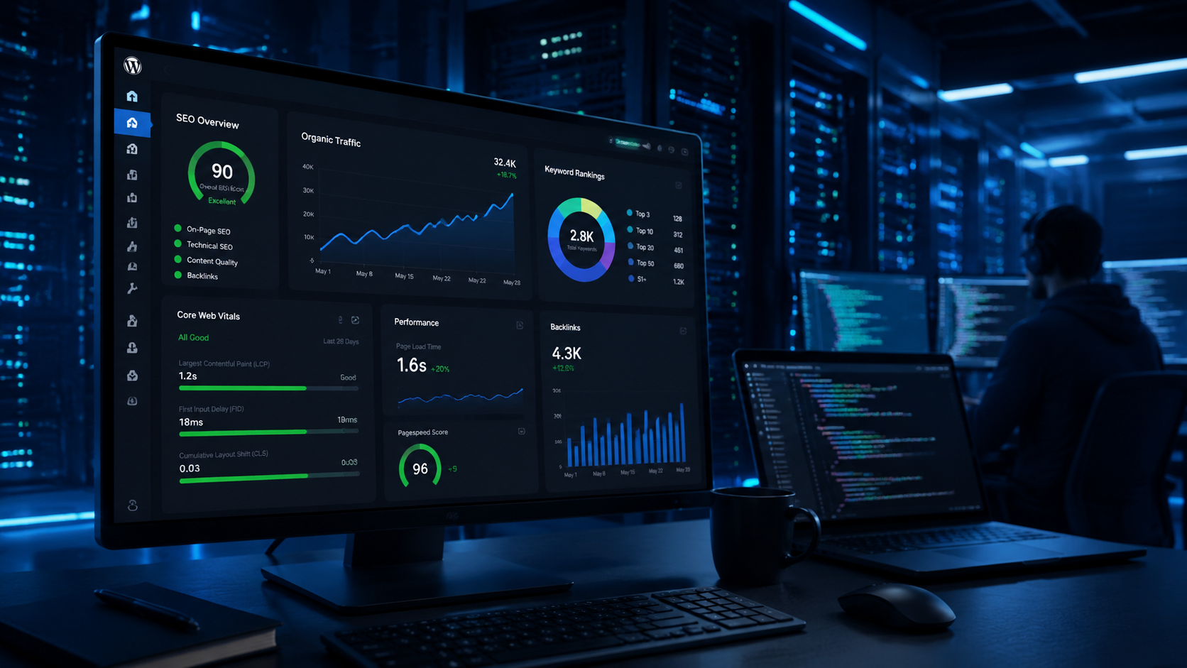 SEO Tehnic WordPress 2026 - dashboard Core Web Vitals și optimizare