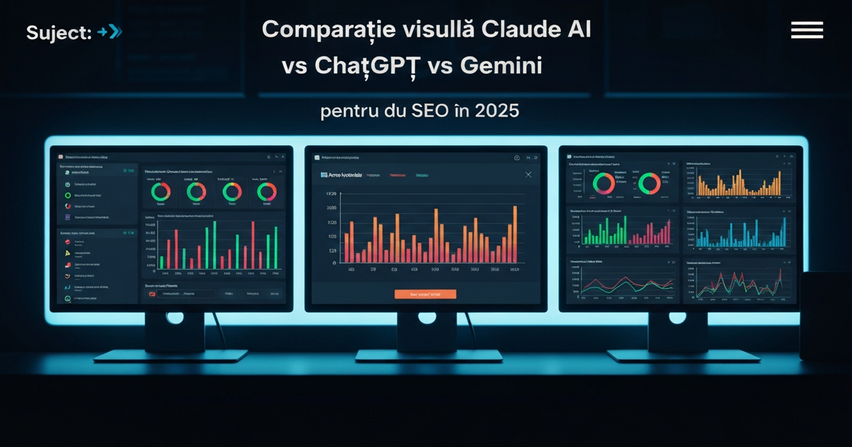 Claude AI vs ChatGPT vs Gemini comparatie pentru SEO 2025 - avantaje pe fiecare tip de task