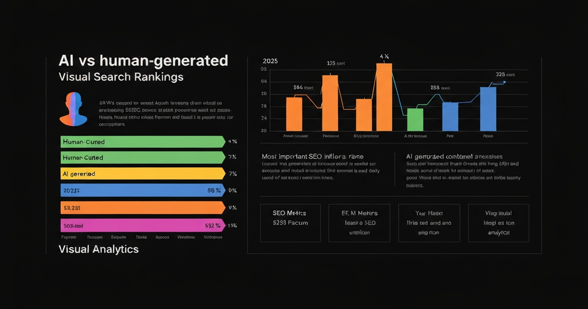 Comparatie continut AI vs continut uman in rankingul Google 2025, statistici si date din studii recente