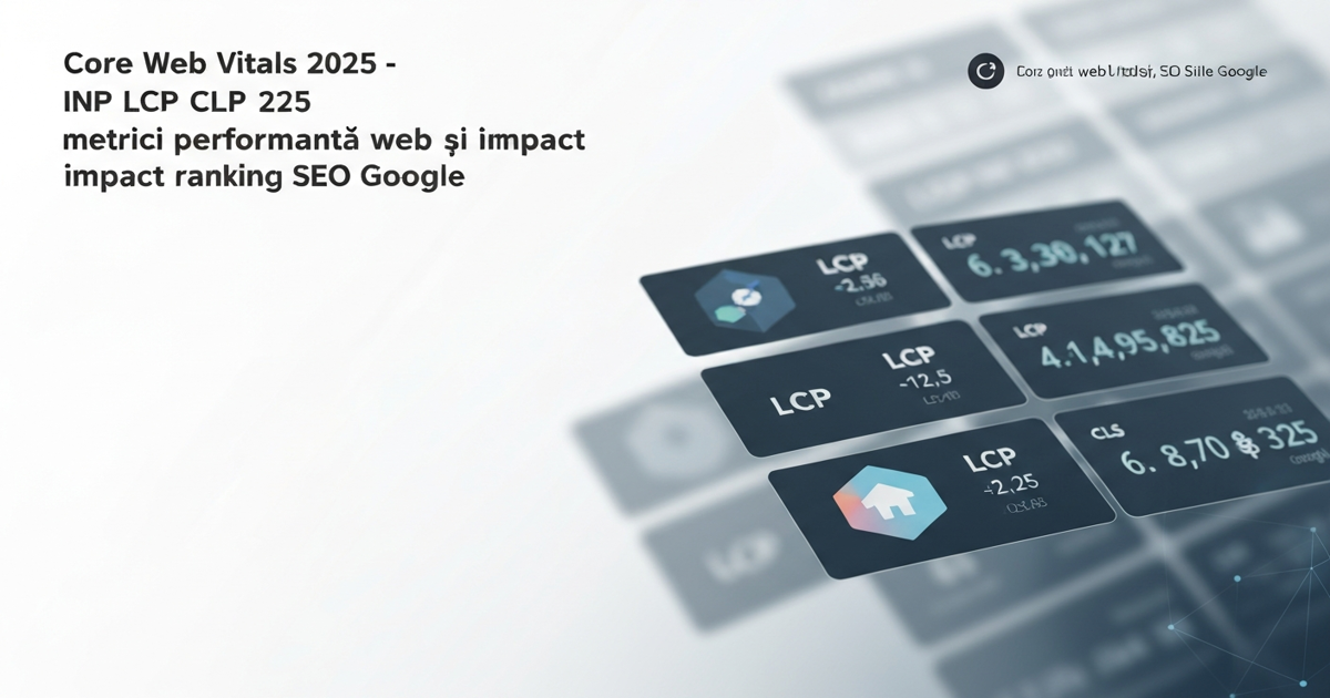 Core Web Vitals 2025 - INP LCP CLS metrici si impact ranking SEO Google