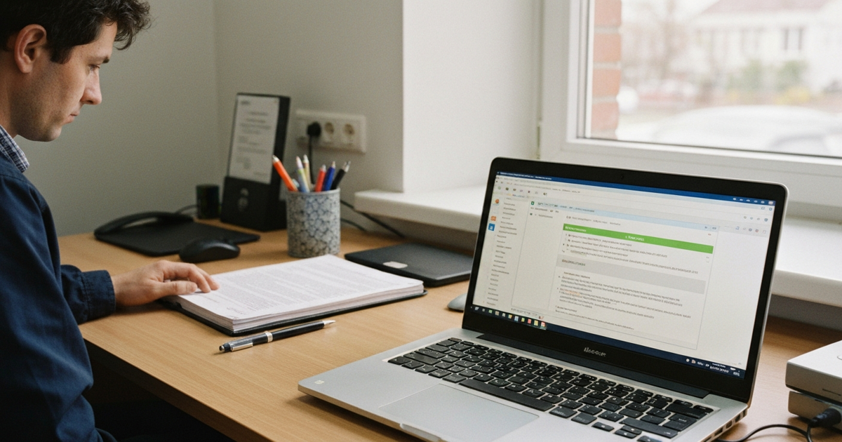 import automat de date tabel Excel pe laptop birou firma