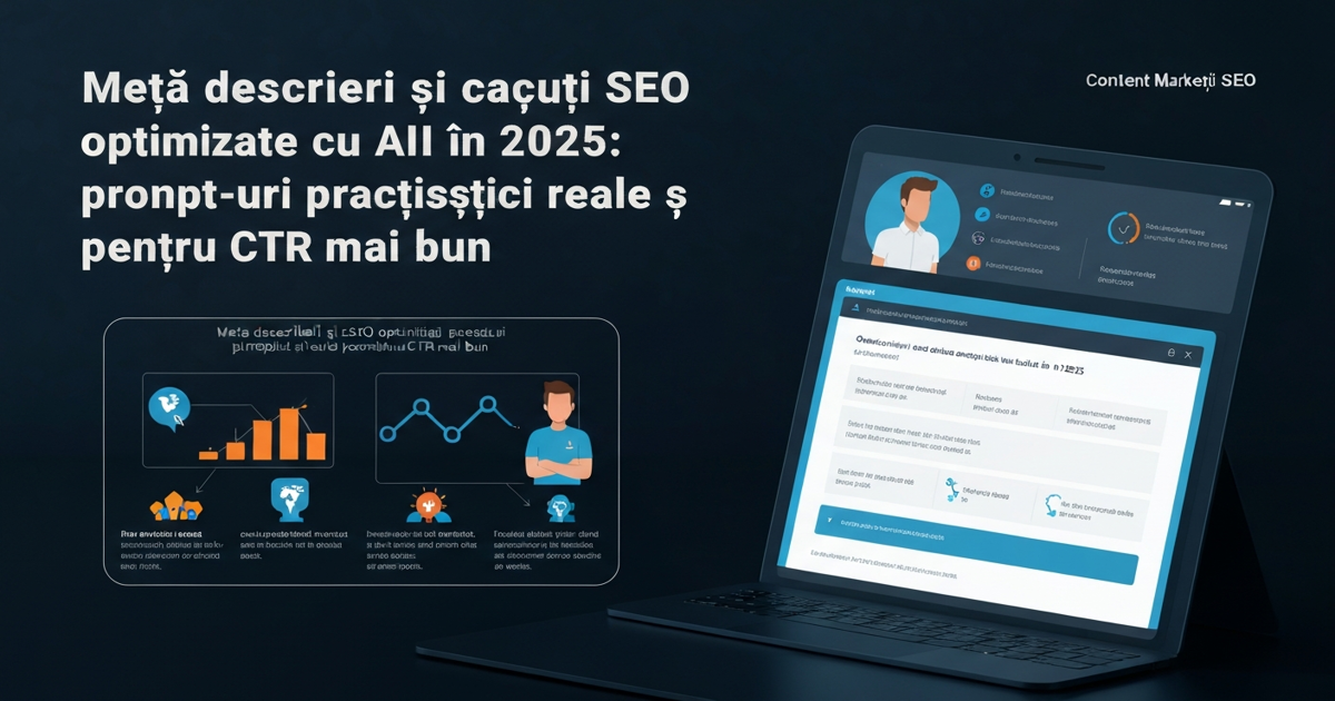 Ghid practic: meta descrieri si titluri SEO optimizate cu AI in 2025, statistici Google si prompt-uri