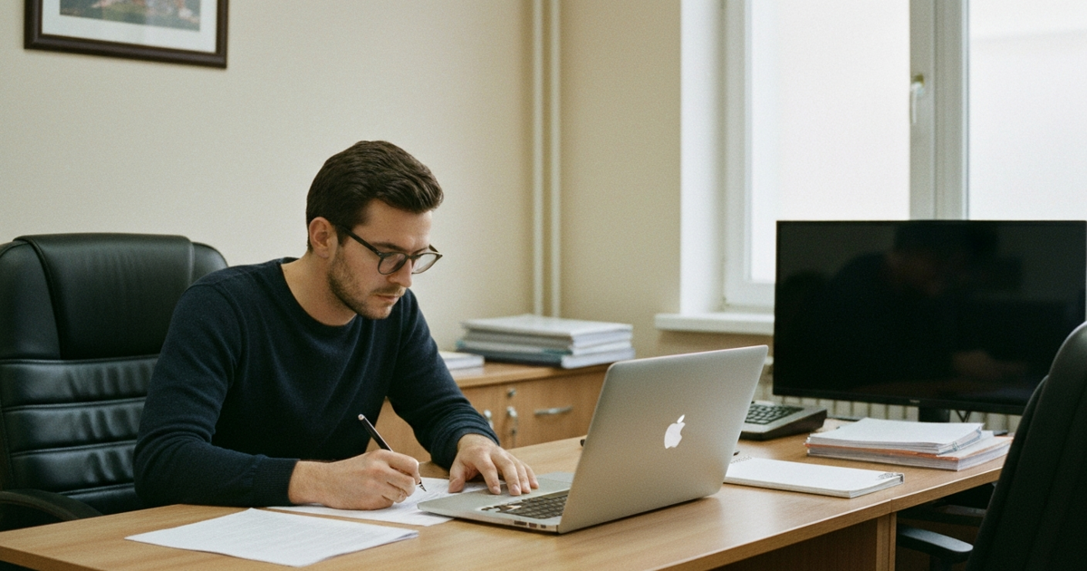 agent AI pentru blog carnet scris de mana langa laptop birou