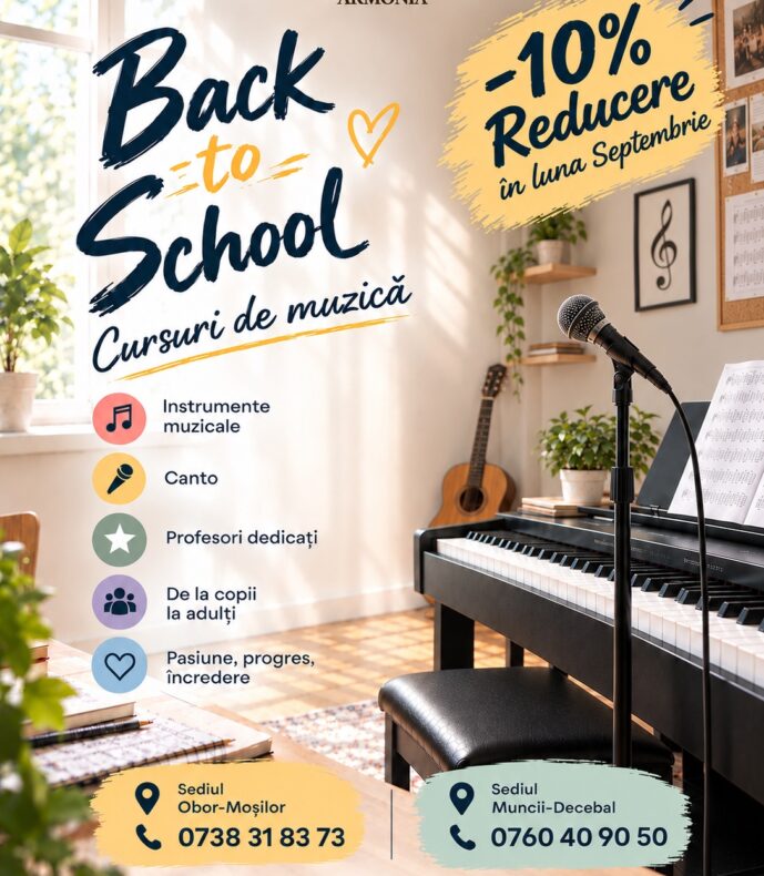 Scoala Armonia – reclama Back to School difuzata pe Facebook si Instagram